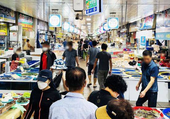 20일, 오전 8시 30분께 목포 신 청호시장.