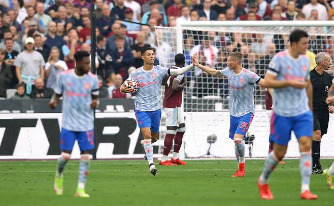 맨체스터 유나이티드 크리스티아누 호날두가 3경기 연속 골을 넣었다. / 사진=로이터