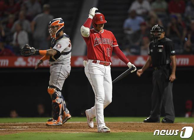 오타니 쇼헤이의 홈런 침묵이 길어지고 있다.© AFP=뉴스1