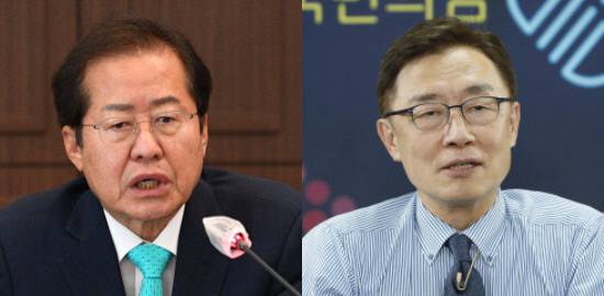 귀족노조 개혁을 주요 공약으로 내세운 야권의 대선주자 홍준표 국민의힘 의원(왼쪽)과 최재형 전 감사원장(오른쪽).