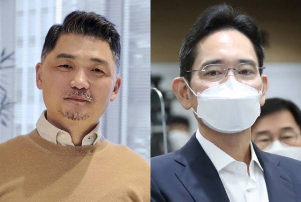 김범수 카카오 이사회 의장(왼쪽 사진)과 이재용 삼성전자 부회장／카카오 제공, 연합뉴스