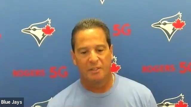 찰리 몬토요 토론토 감독 찰리 몬토요 토론토 블루제이스 감독이 21일(한국시간) 미국 플로리다주 세인트피터즈버그 트로피카나 필드에서 열리는 미국 프로야구 메이저리그 탬파베이 레이스와 원정경기를 앞두고 화상 인터뷰를 하고 있다. [MLB 화상 인터뷰 캡처. 재배포 및 DB 금지]