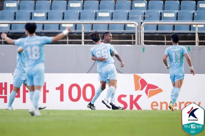 ▲ 대구FC가 에드가의 결승골로 제주 유나이티드를 1-0으로 꺾었다. ⓒ한국프로축구연맹
