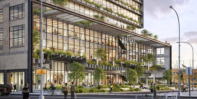 구글이 새로 매입한 뉴욕시 허드슨스퀘어 세인트존터미널 리모델링 후 예상 모습 [쿡폭스 설계사무소 홈페이지 캡처]