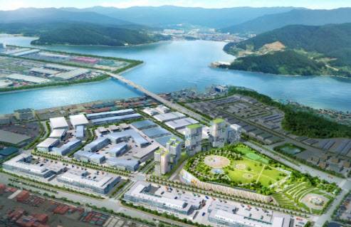 부산항 신항 북컨테이너 2단계 배후단지 조성사업 조감도(사진=DL이앤씨)