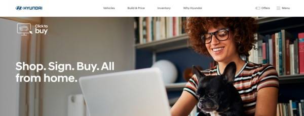 현대자동차 미국 온라인 판매 플랫폼인 클릭 투 바이(Click to buy).