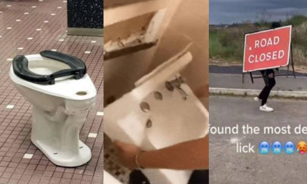 각종 물건을 훔치고 이를 인증하는 ‘사악한 도둑질(devious licks)’영상이 틱톡을 중심으로 인기를 끌었다.[틱톡, 트위터 캡처]