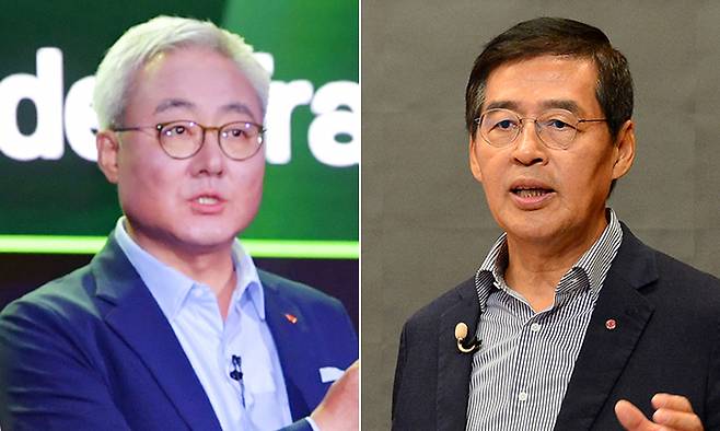 김준 총괄사장(왼쪽), 신학철 부회장