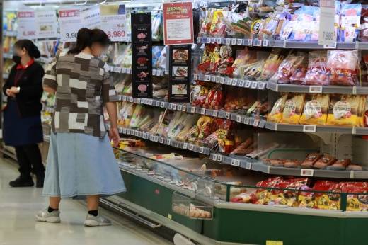 농·축·수산물과 가공식품, 외식 물가까지 뛰고 있어 서민들의 부담이 커질 전망이다. 사진은 서울의 한 대형 마트를 찾은 시민들이 장을 보고 있는 모습./사진=뉴스1