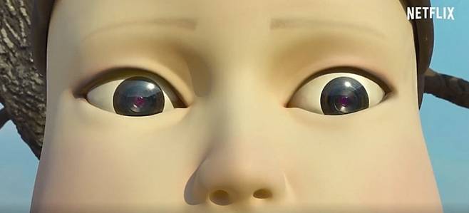 넷플릭스 오리지널 한국 드라마 ‘오징어 게임’에 등장하는 술래 인형. 넷플릭스 제공