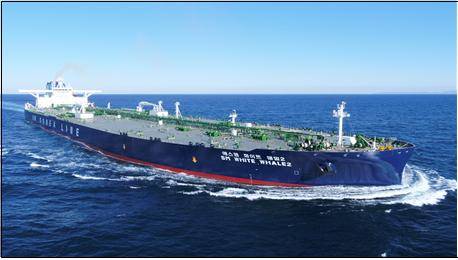 대한해운의 원유운반선 ‘에스엠 화이트 웨일2’호가 항해를 하고 있다. /사진 제공=대한해운
