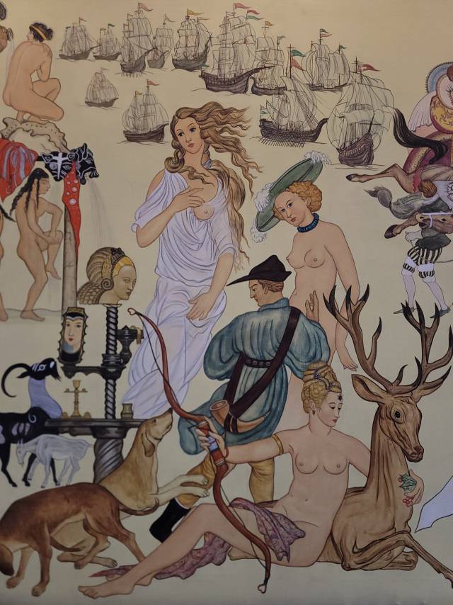 '동서고금 화장하는 미인도'의 세부 모습.