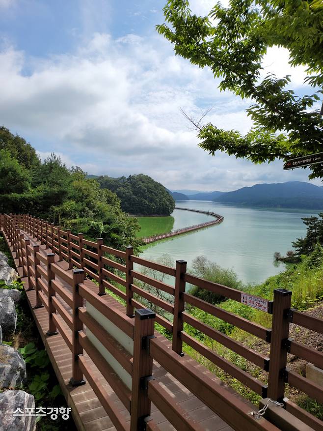 안동호 물 위를 걷는 선성수상길.