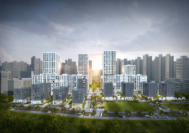 서울 강동구 고덕강일지구 3지구 10블록에 들어서는 ‘e편한세상 강일 어반브릿지’ 투시도 [리얼투데이 제공]