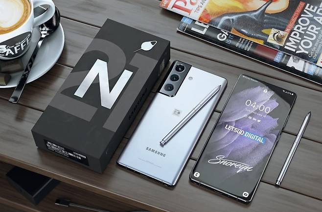 삼성전자 ‘갤럭시S22울트라’ 예상이미지. [렛츠고디지털 캡처]