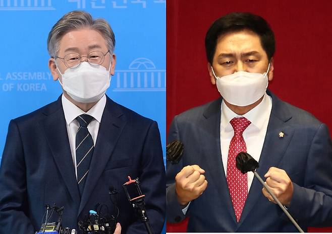이재명 더불어민주당 대선 예비후보(왼쪽)와 김기현 국민의힘 원내대표 / 사진 = MBN