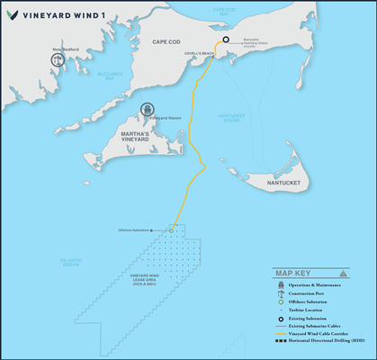 800㎿ 규모로 건설되는 빈야드 윈드 1 프로젝트 위치도 ⓒ 아시아경제
