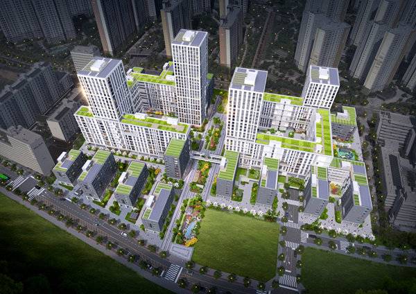 ‘e편한세상 강일 어반브릿지’ 단지 조감도