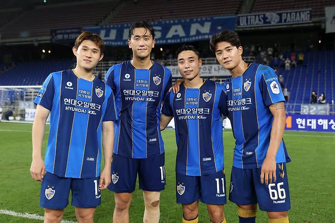 프로축구 울산의 설영우와 이동준, 원두재, 이동경(왼쪽부터) [사진 프로축구연맹]