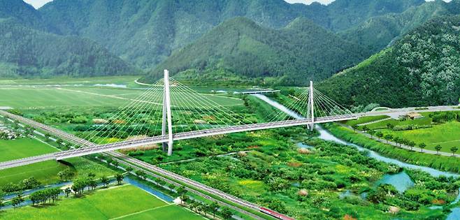 국지도60호(한림~생림) 4차로 교량(화포교) 조감도./사진=경남도 제공.