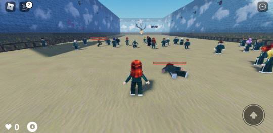 유저들이 로블록스에서 오징어 게임 속 내 콘텐츠인 '무궁화 꽃이 피었습니다'를 하고 있다. 옆에 게임에서 탈락한 아바타가 총을 맞고 쓰러져 있다. 로블록스 캡처