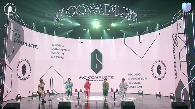 AB6IX(에이비식스) 컴백 쇼케이스 생방송 장면. 유니버스 제공.