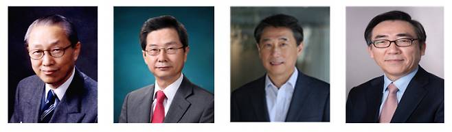 역대 주유엔대표부 대사를 지낸 이들. 왼쪽부터 이시영 전 대사(1998.4 ~ 2000.2), 박인국 전 대사(2008년  5월 ~ 2011년  5월), 오준 전 대사(2013. 9 ~ 2016.12), 조태열 전 대사(2016.12 ~ 2019.10)