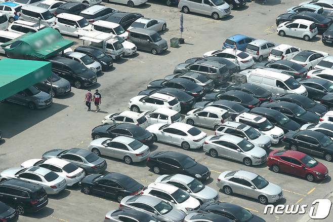 현서울 성동구 장안평 중고차 매매시장 모습. 2021.8.16/뉴스1 © News1 임세영 기자