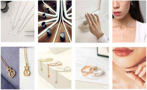 (왼쪽 위부터) 성균관대 캠퍼스타운 입주기업 58Brilliants, 르네반스, 마씨에르, 썸머태그:솔, CERIAL:씨리얼 주얼리, N.Half, 유주얼(UJEWEL), 테시 브랜드 제품