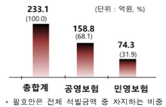 공·민영 보험사기 적발 현황 / 금융감독원 제공