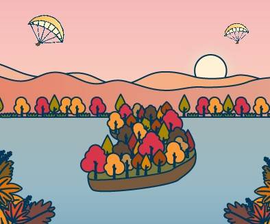 영월 청령포 가을 일러스트.