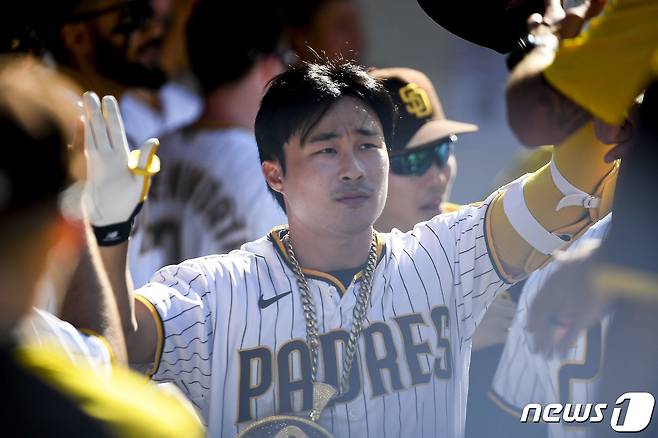 샌디에이고 김하성이 다저스전에서 홈런포를 쏘아올렸다. © AFP=뉴스1