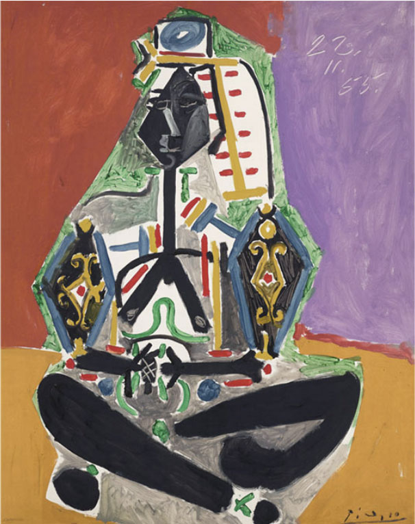 피카소의 1955년 작품 ‘터키 복장의 웅크린 여인 II(자클린)’(사진=크리스티)
