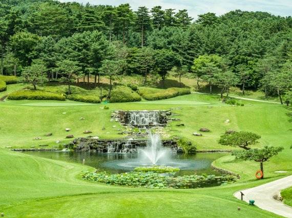 경기도 여주 솔모로CC 파인코스 8번홀 전경. 오르막 포대그린이어서 실제거리보다 한 클럽 길게 잡는 것이 좋다. /사진=솔모로CC