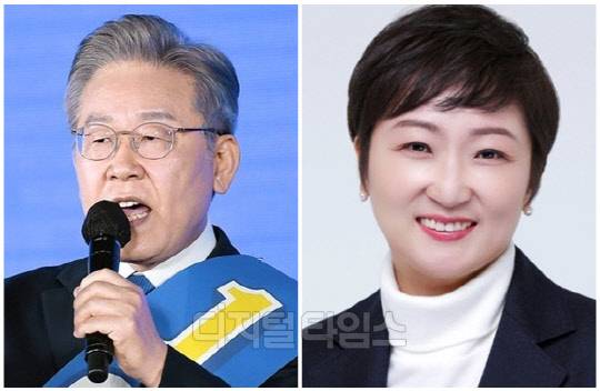 이재명(왼쪽) 경기도지사와 이언주 전 국회의원. 이언주 의원실 제공, 연합뉴스