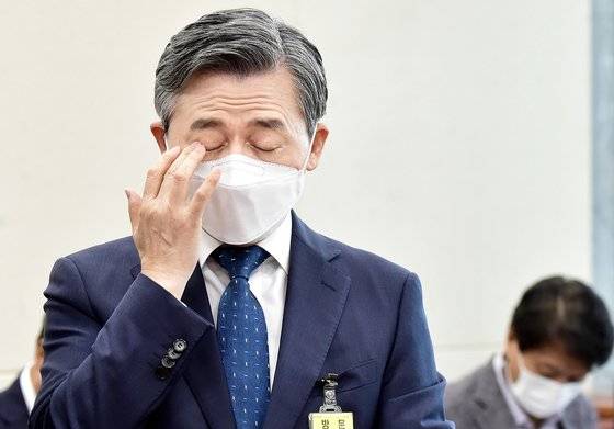 양승동 KBS 사장이 12일 국회 과학기술정보방송통신위원회, 2021년도 KBS(한국방송공사)-EBS(한국교육방송공사) 국정감사에 출석했다.. 임현동 기자