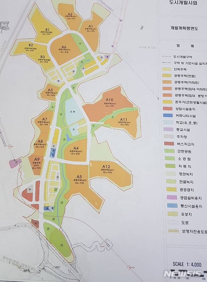 [성남=뉴시스]성남시판교대장지구개발평면도