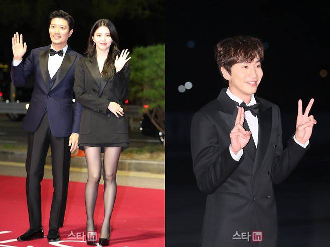(첫번째 사진에서 왼쪽)넷플릭스 ‘마이네임’으로 최근 부산국제영화제 레드카펫 행사에 참석한 박희순, 배우 이광수. (사진=이데일리DB)
