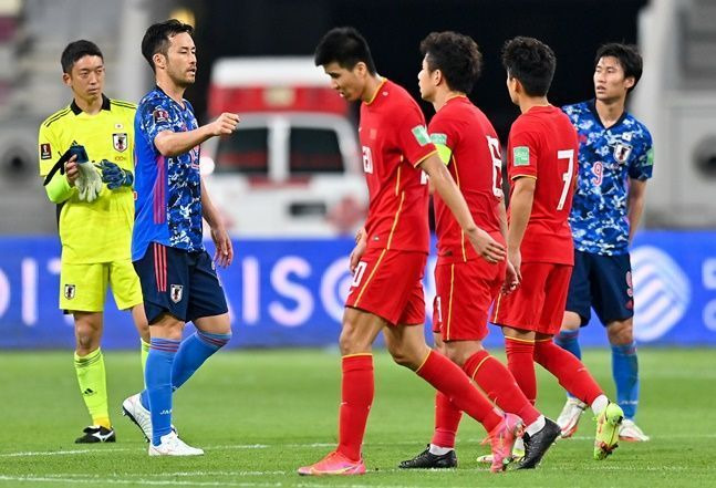 최종예선 4경기에서 3패 당한 중국 축구대표팀. ⓒ Xinhua=뉴시스