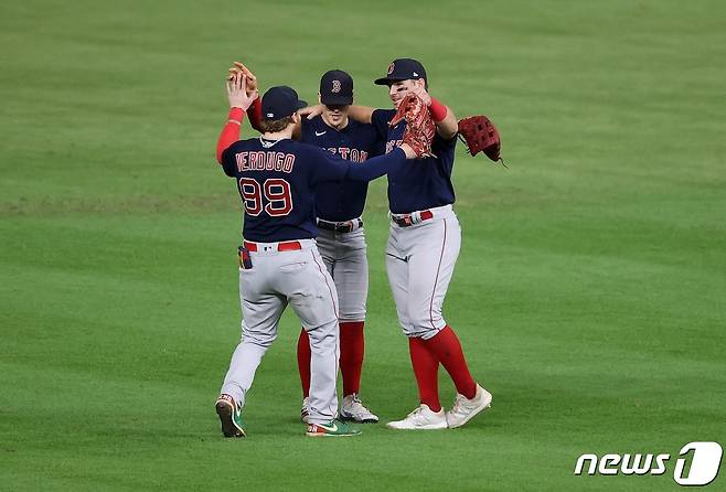 보스턴 레드삭스는 아메리칸리그 챔피언십시리즈 전적 1승1패를 기록했다. © AFP=뉴스1