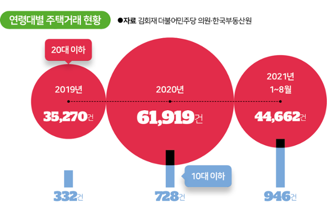 연령대별 주택거래 현황. 그래픽