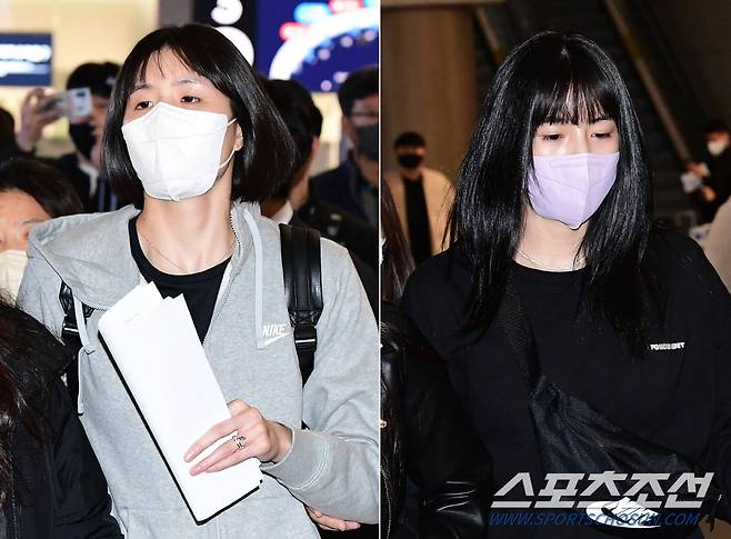 16일 오후 인천공항 제1터미널을 통해 이재영 이다영 쌍둥이 자매가 출국했다. 출국장으로 향하고 있는 이재영-다영 자매. 인천공항=송정헌 기자 songs@sportschosun.com/2021.10.16/