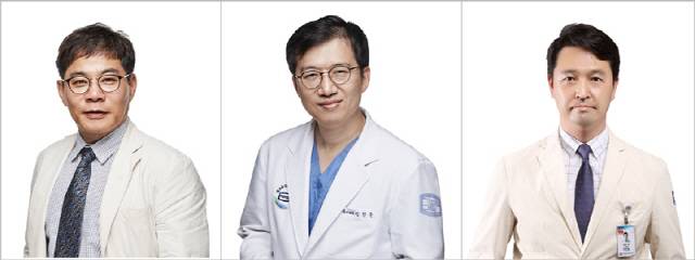 왼쪽부터 서울성모병원 심뇌혈관병원장 장기육 교수(순환기내과), 의정부성모병원 순환기내과 김찬준 교수, 대전성모병원 심장내과 박만원 교수.