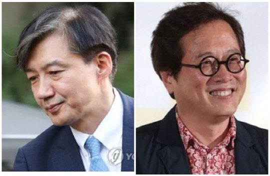 조국(왼쪽) 전 법무부 장관과 맛 칼럼니스트 황교익씨. 연합뉴스