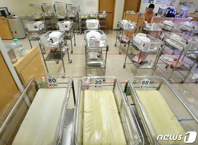 한 병원의 신생아실 모습. /뉴스1