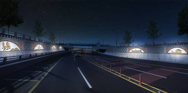 배반 지하차도 야간 예상도. (경주시 제공) 2021.10.21