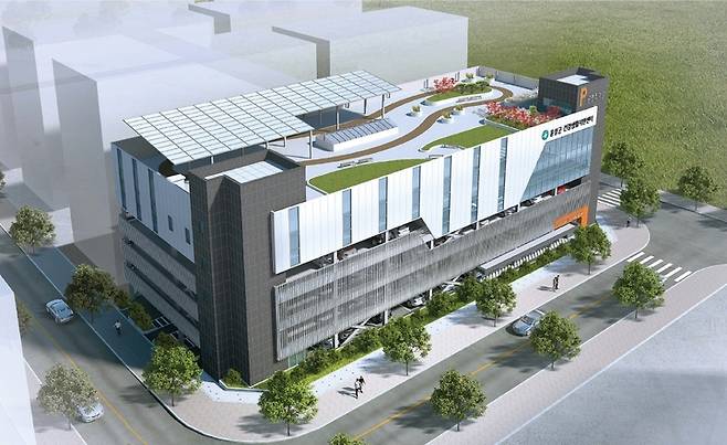 [홍성=뉴시스] 홍성군 홍북읍 내포신도시에 들어설 주차타워 및 건강생활지원센터 조감도.  *재판매 및 DB 금지