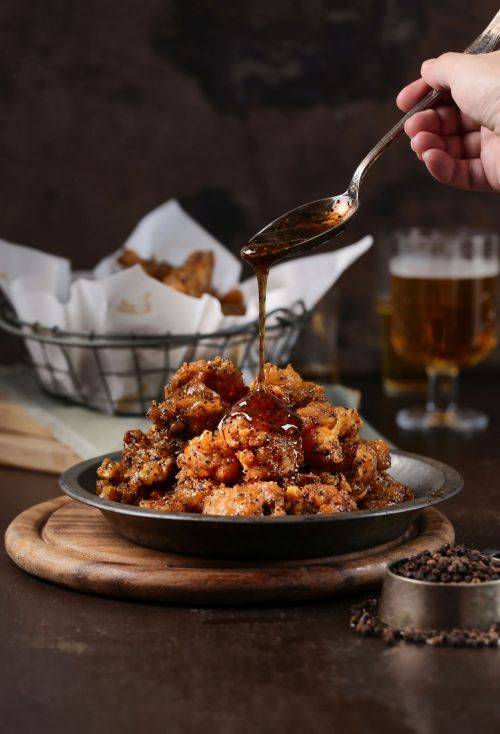 보드람치킨의 블랙페퍼 순살치킨.