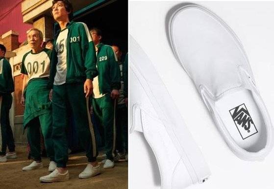 '오징어 게임' 열풍 타고 인기 누리는 반스 흰색 슬립온