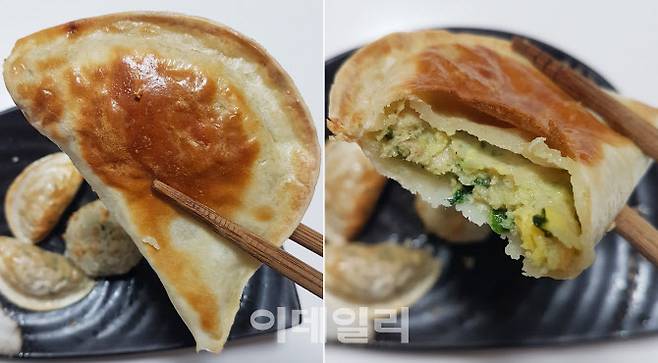 신세계푸드 올반 중화 미식 만두 ‘북경(베이징)식 쥬차이허즈’.(사진=김범준 기자)